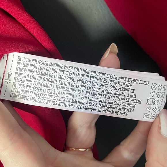 Forever 21 Red Crossover Blouse - Size Small - Picture 6 of 6